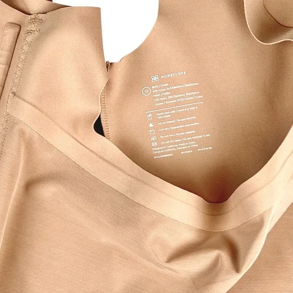 Honeylove Open-Bust Mid-Thigh Bodysuit Sand Size 1X $109 MSRP - Picture 9 of 11